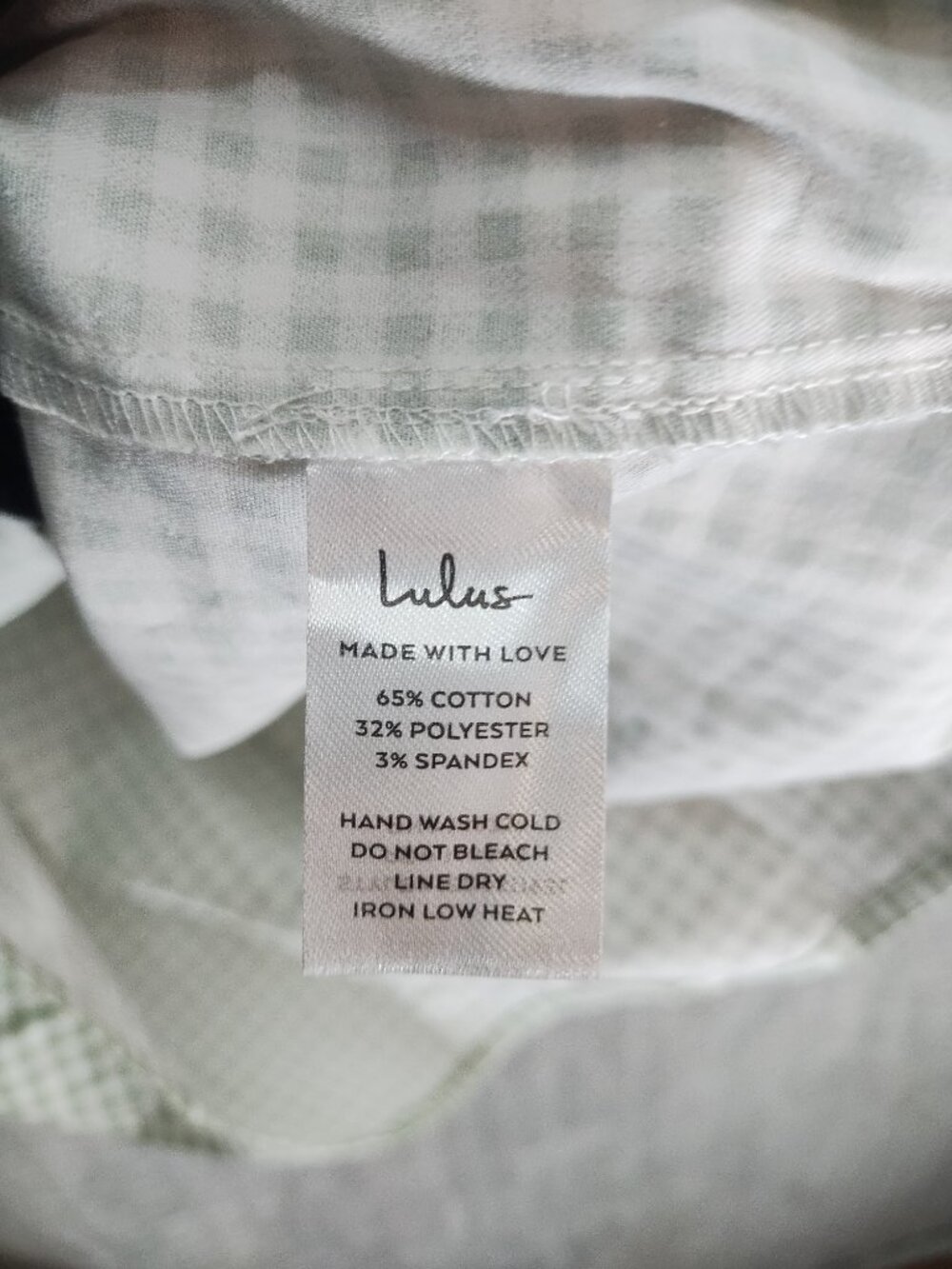 NWT Lulus Happy Chance Sage Green Gingham Square Neck Mini Dress-Sz M - Picture 8 of 13